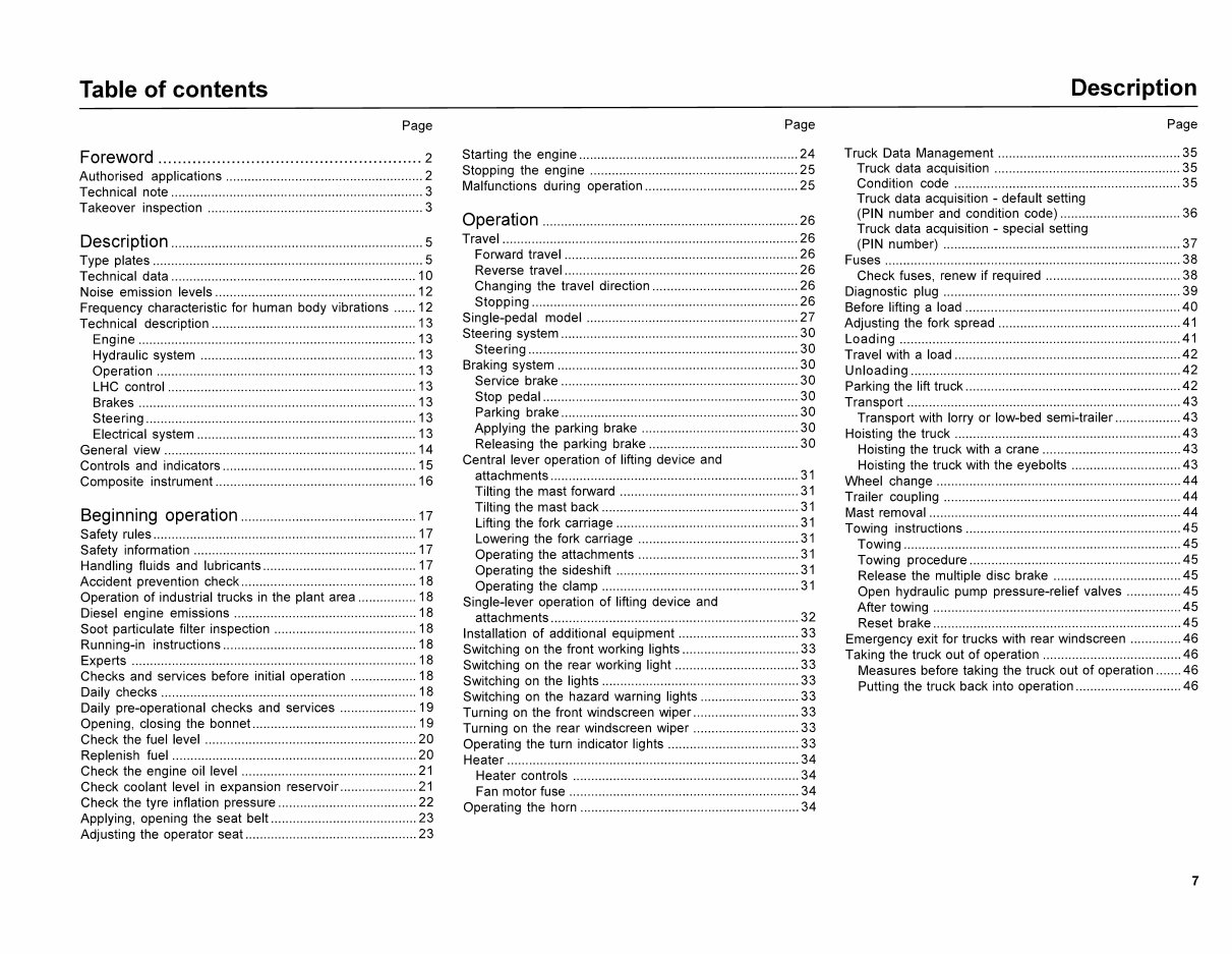 Linde Forklift Truck H350-03 Series with Diesel Engine: H12, H16, H18, H20 Operating Manual (User Manual) preview img 9