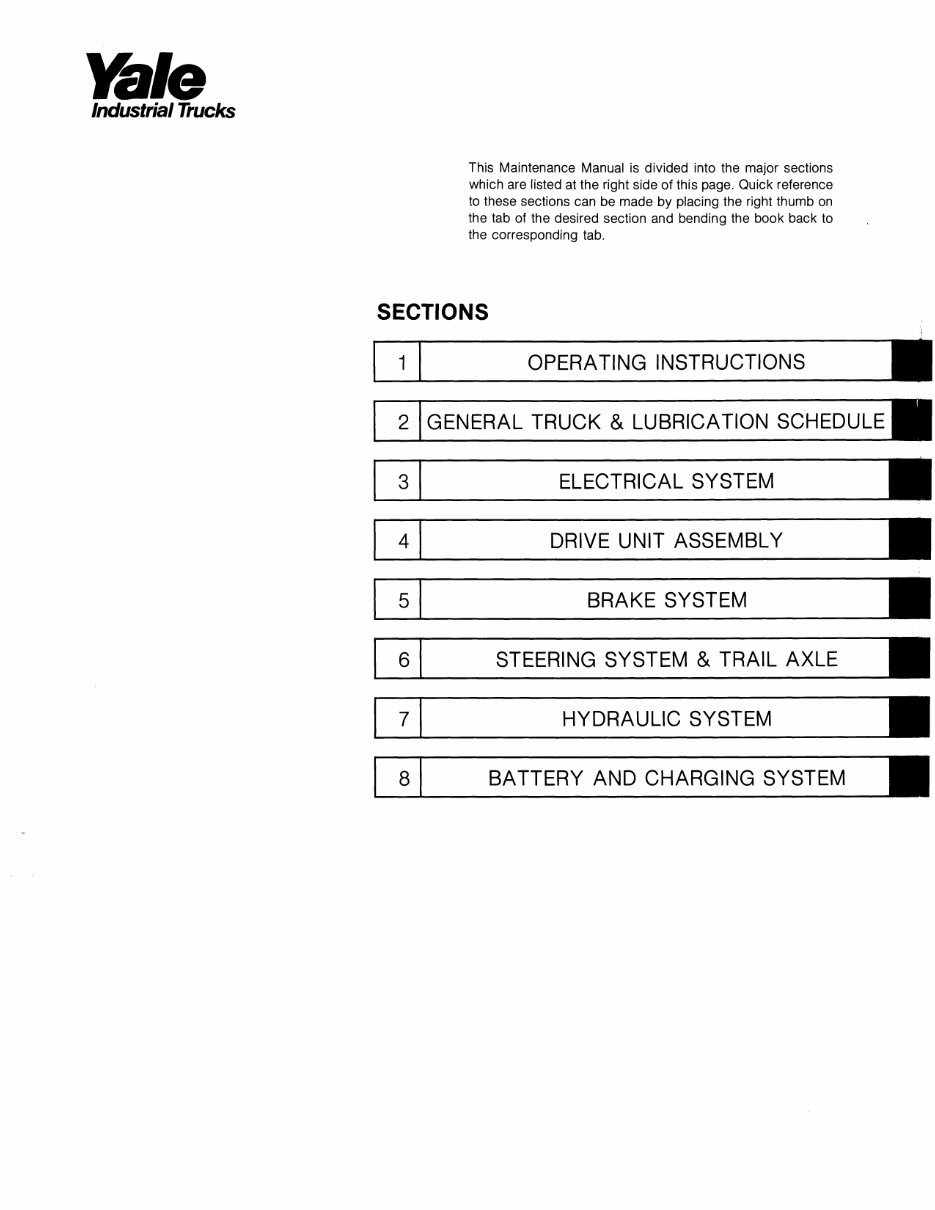 Yale ERC 030 AC Electric Forklift Factory Service & Work Shop Manual preview img 5