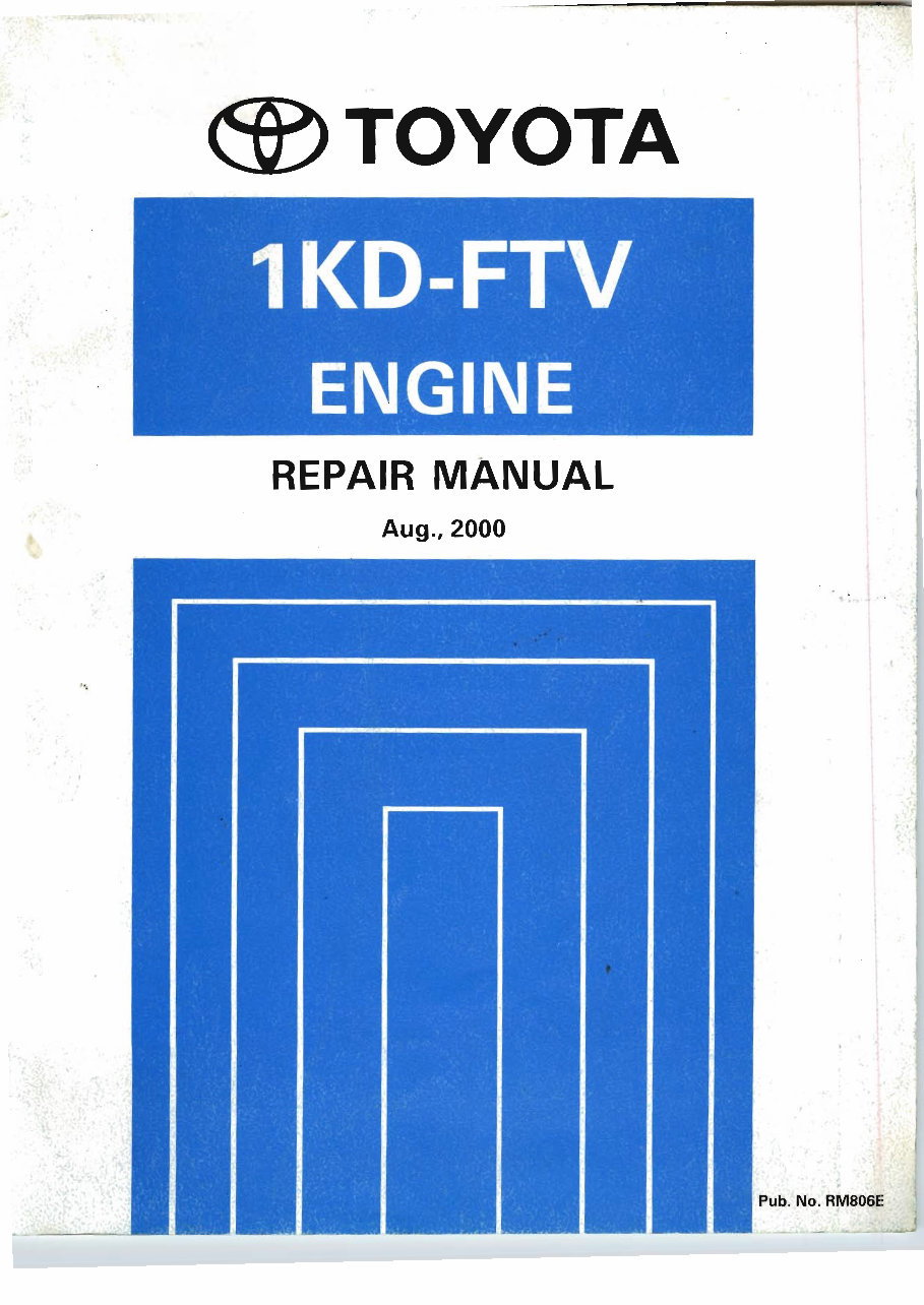 Toyota 1KD-FTV (3.0L Diesel) Engine OEM Service & Repair Manual preview img 1