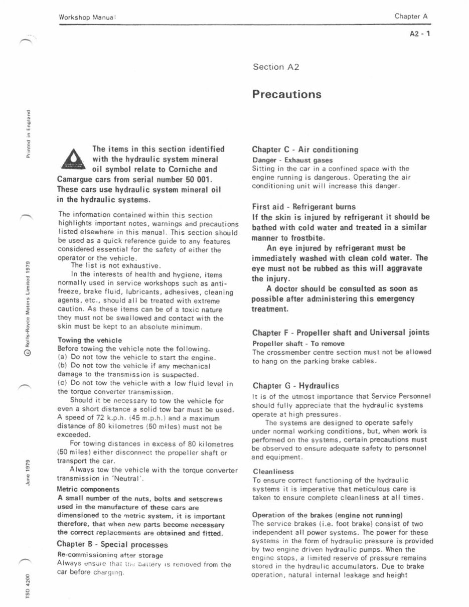 1977-1980 Rolls Royce Silver Shadow II Wraith II Corniche Camargue Bentley T2 Service & Repair Manual preview img 5