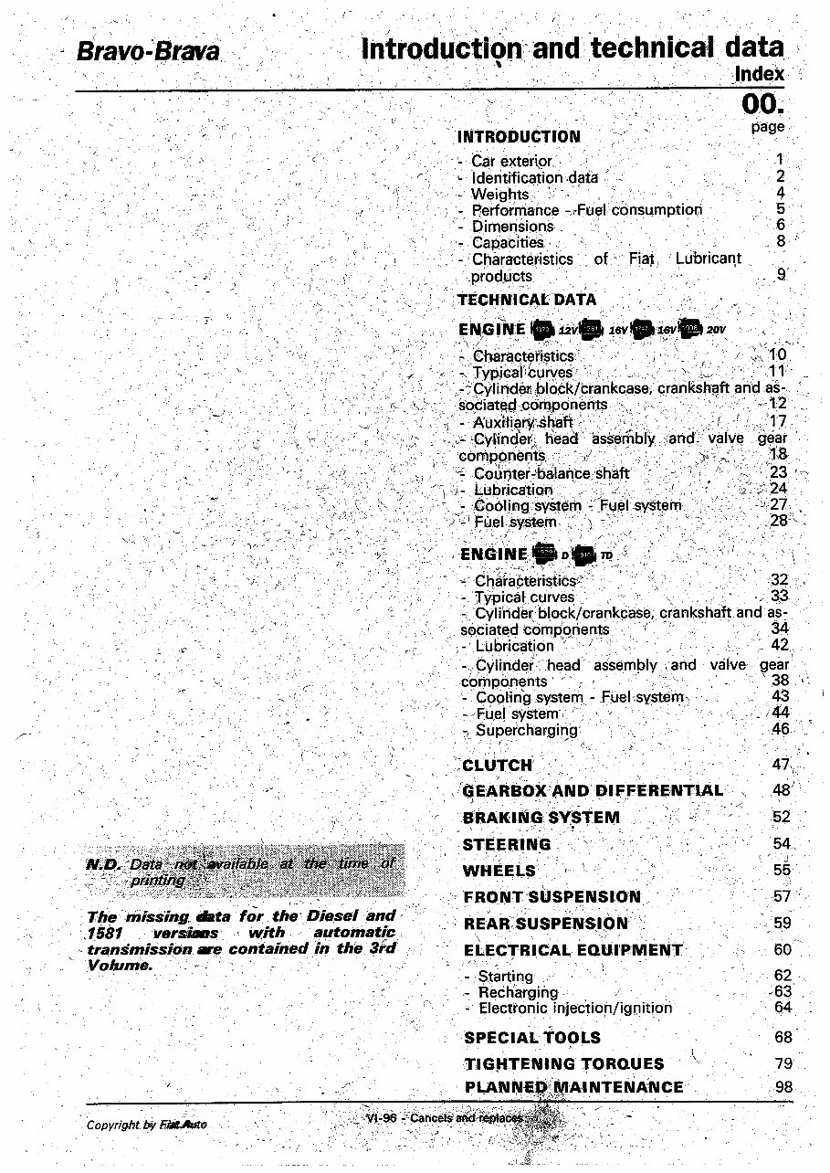 1999 Fiat Bravo Service & Repair Manual preview img 2