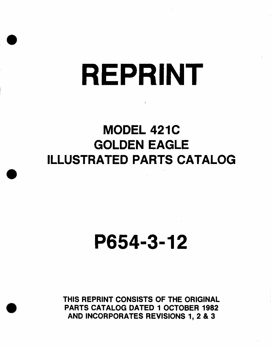 Cessna 421C IPC parts manual P654-3-12 1976 - 1985 preview img 1