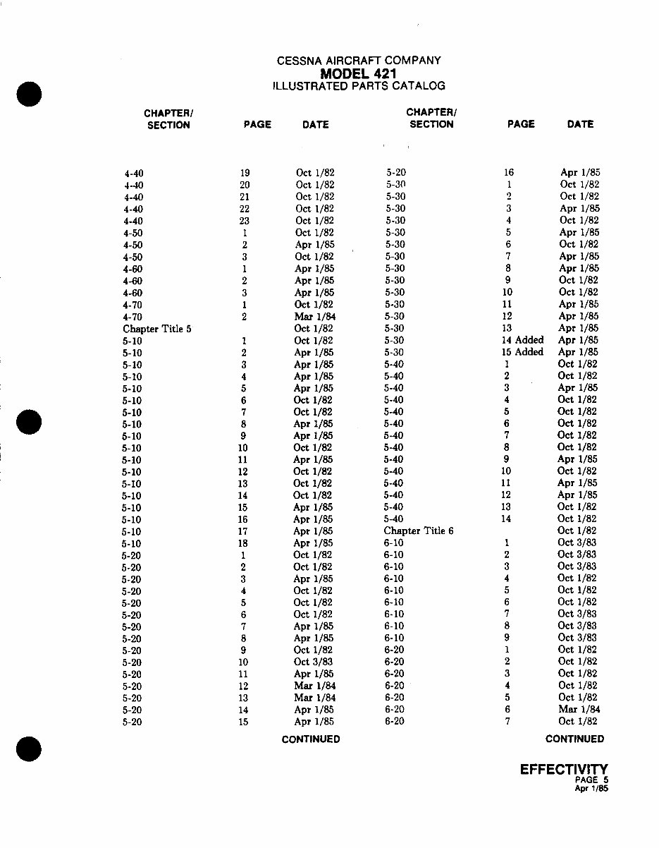 Cessna 421C IPC parts manual P654-3-12 1976 - 1985 preview img 9