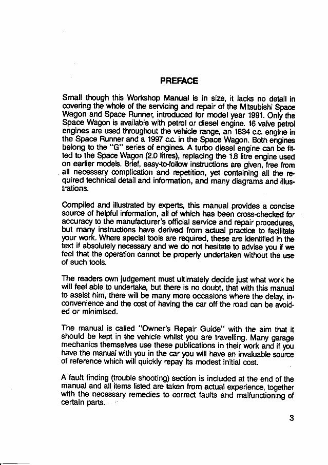 1991-1996 Mitsubishi Space Runner, Space Wagon Repair Guide preview img 3