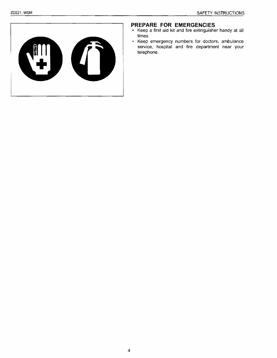 KUBOTA ZD221 ZERO TURN MOWER Workshop Service Manual preview img 4