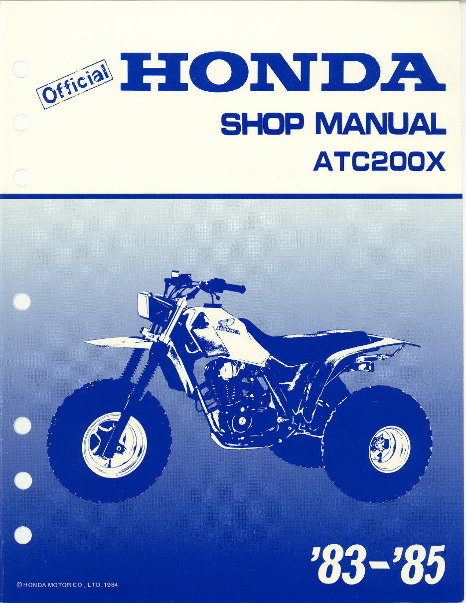 HONDA ATC200X サービスマニュアル 1983-1985 Honda ATC200X Service Manual | Download Manual