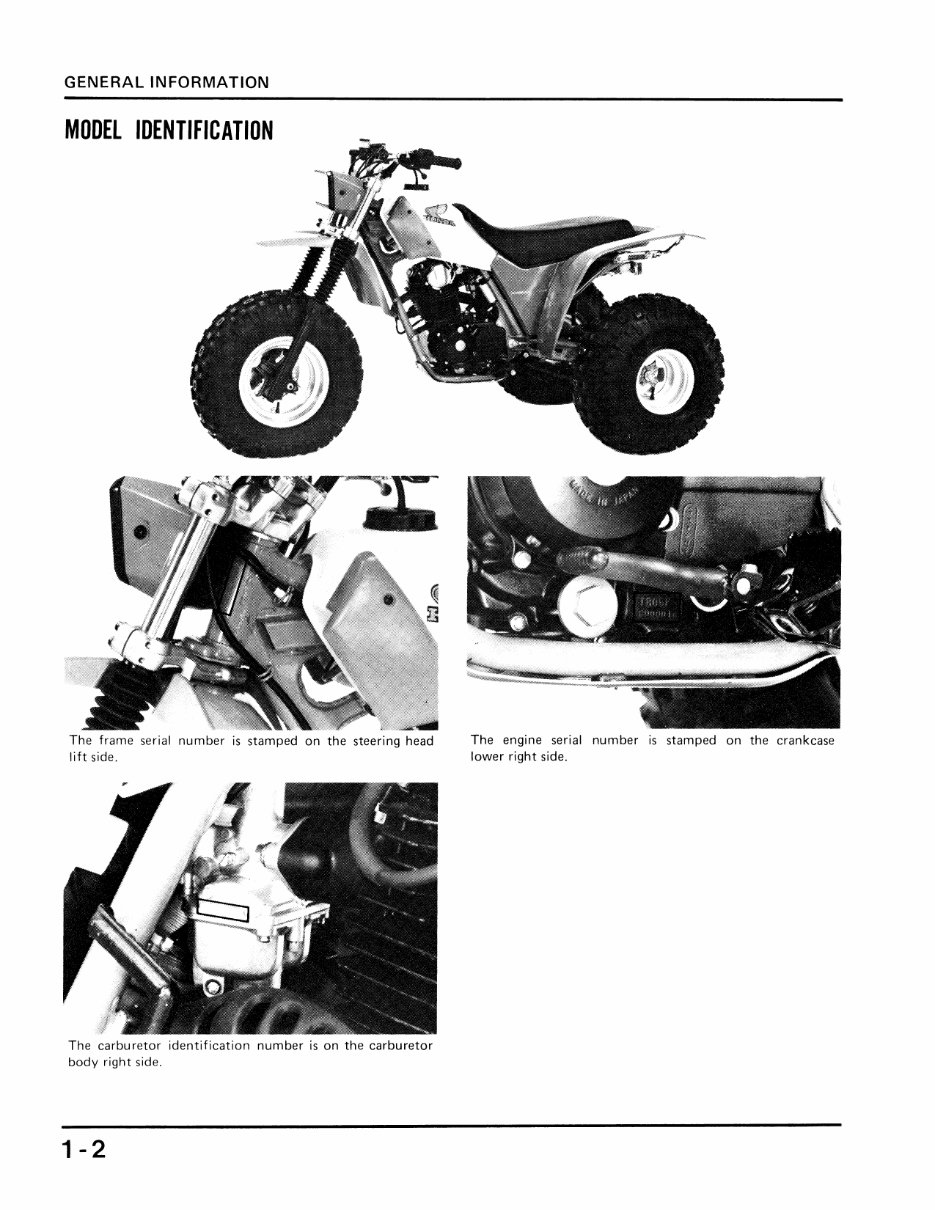 HONDA ATC200X サービスマニュアル 1983-1985 Honda ATC200X Service Manual | Download Manual
