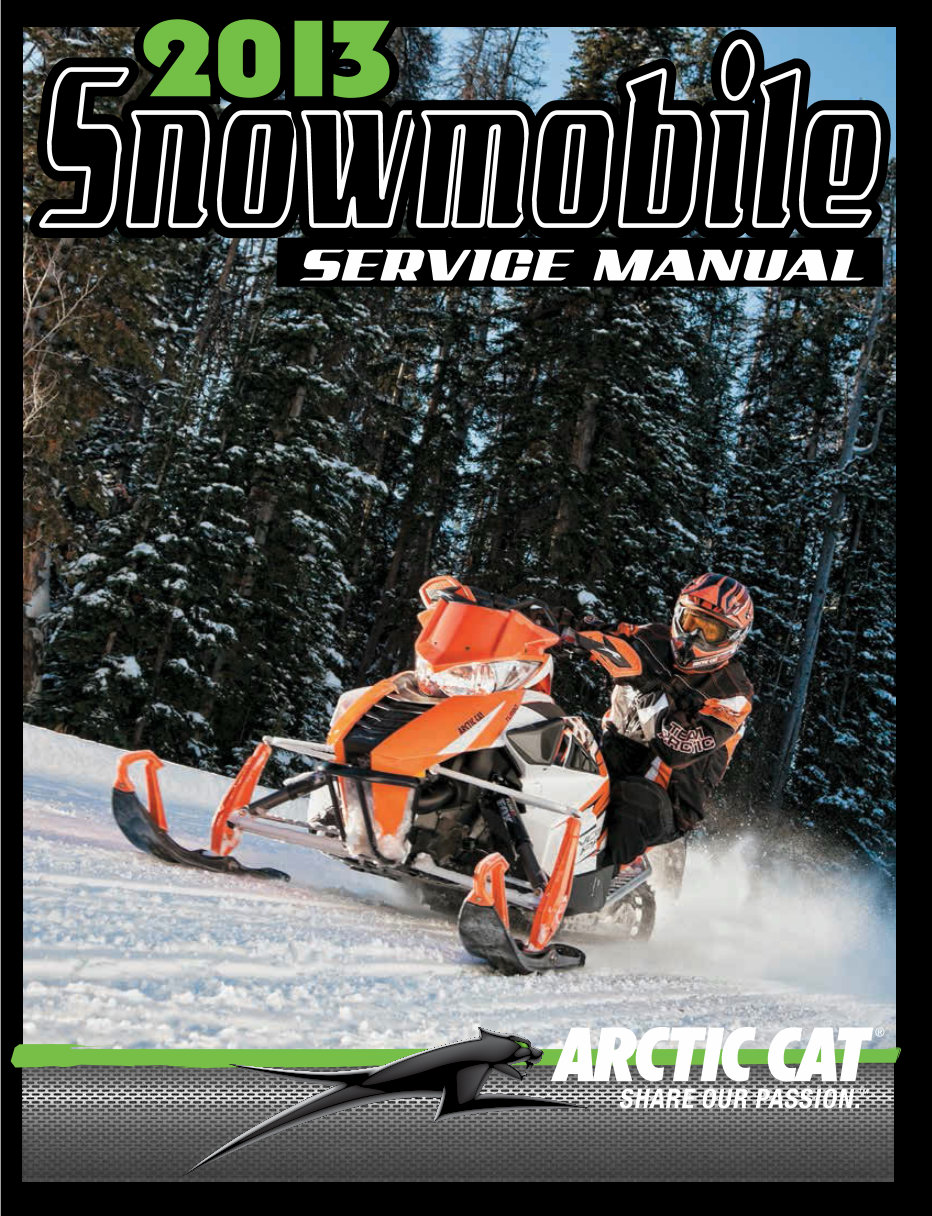 2013 arctic cat snowmobile service manual preview img 1