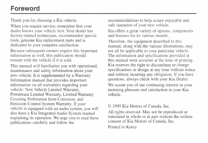 1995-2002 Kia Sportage Service & Repair Manual preview img 3