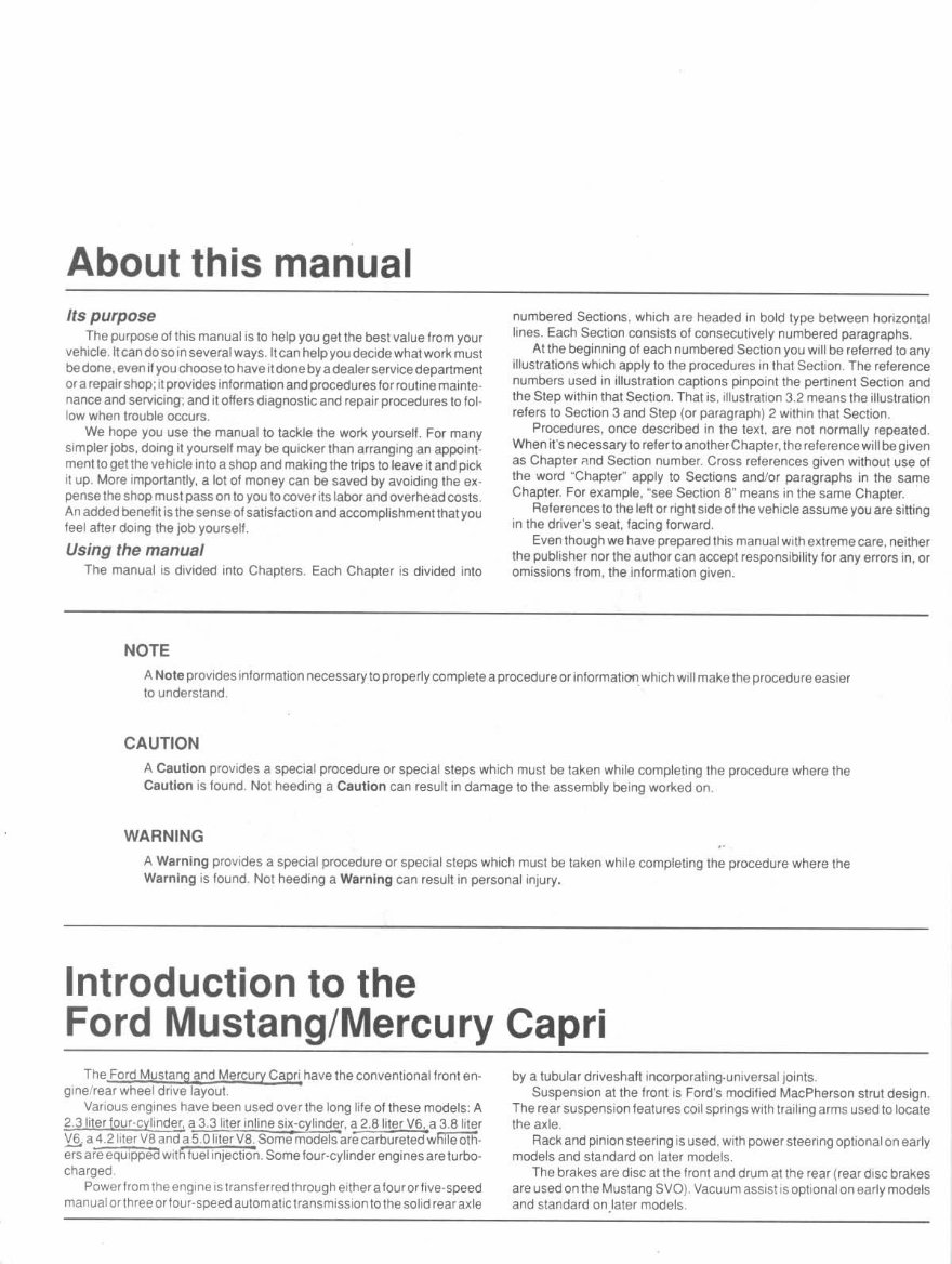 1990 Ford Mustang Service & Repair Manual preview img 7