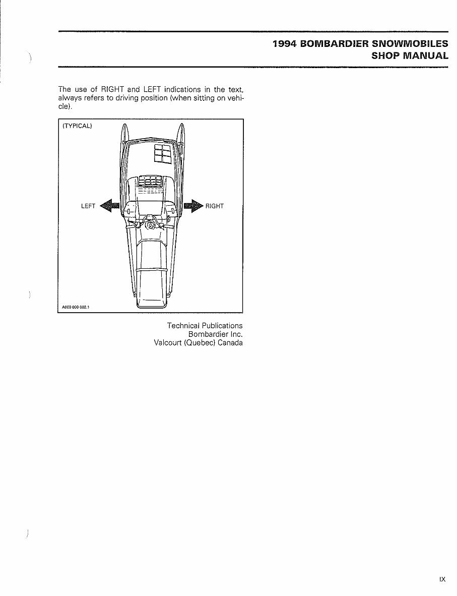 1994 Ski-Doo Formula Z Factory Service & Work Shop Manual preview img 9
