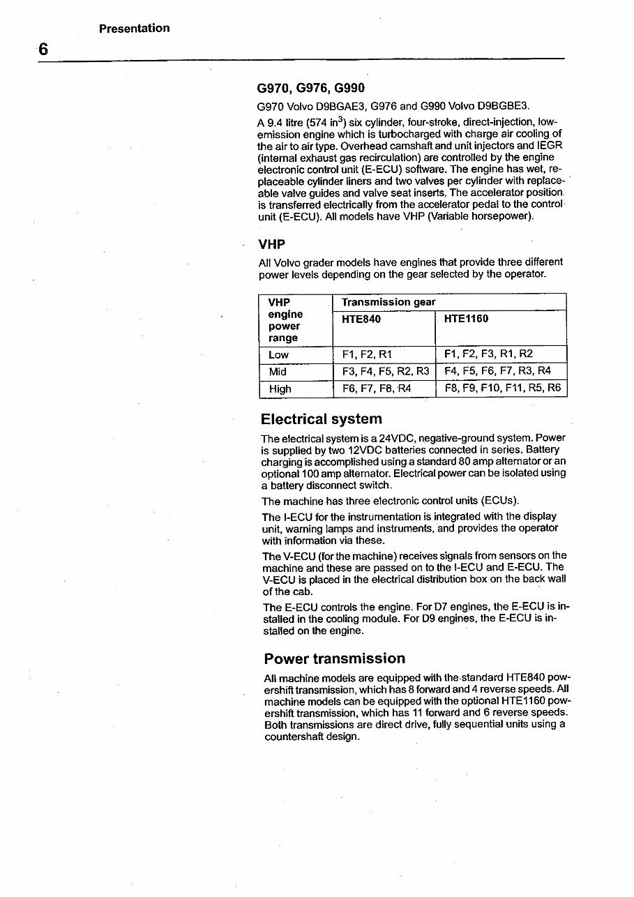 Volvo G900 series grader operators manual preview img 8