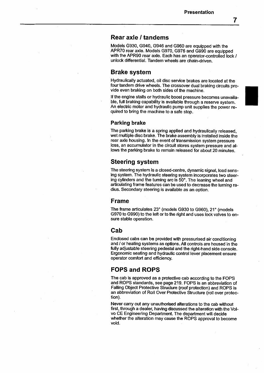 Volvo G900 series grader operators manual preview img 9