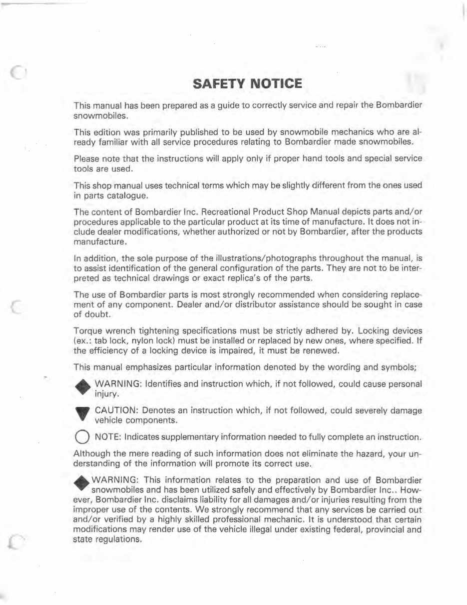 1983 SKI DOO CITATION 4500 Factory Service & Work Shop Manual preview img 3