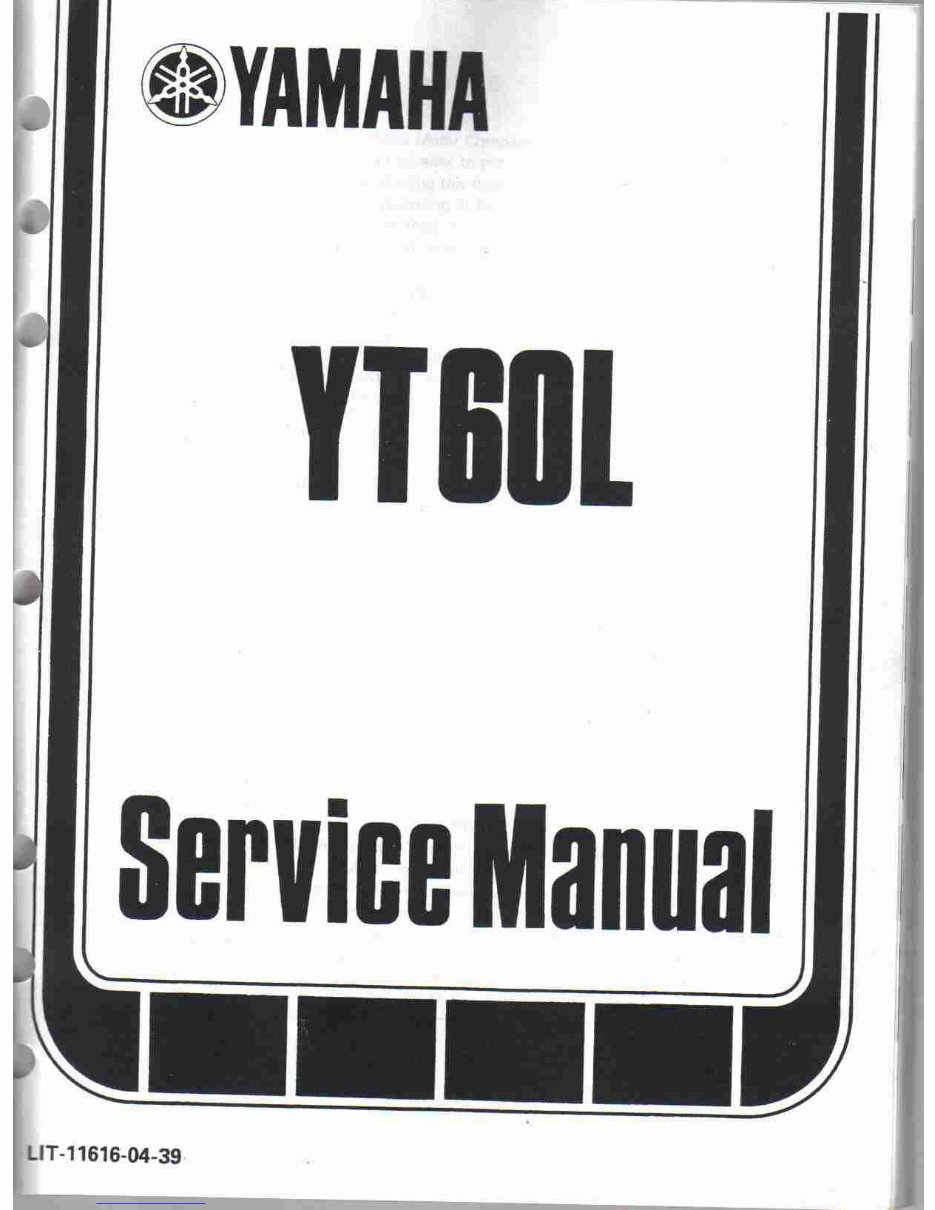 1984-1985 Yamaha Tri-Zinger YT60 Service & Repair Manual preview img 2