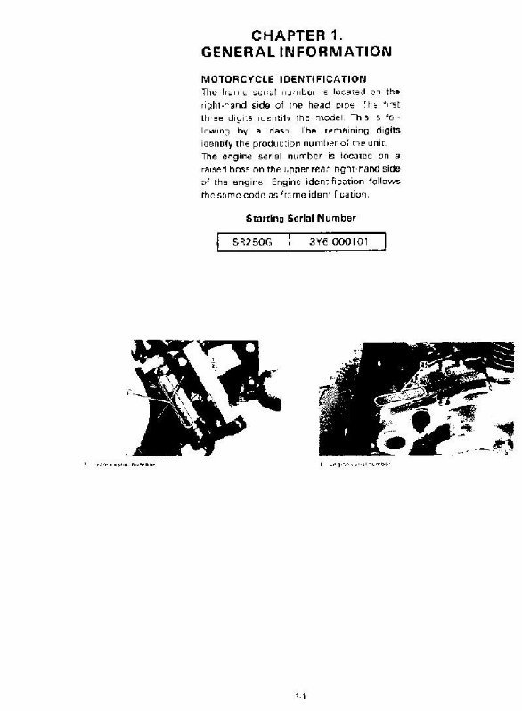 YAMAHA MOTOCYCLES SR250 Full Service Repair Manual preview img 3