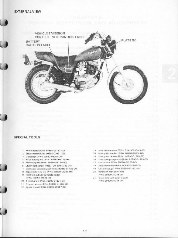 YAMAHA MOTOCYCLES SR250 Full Service Repair Manual preview img 4