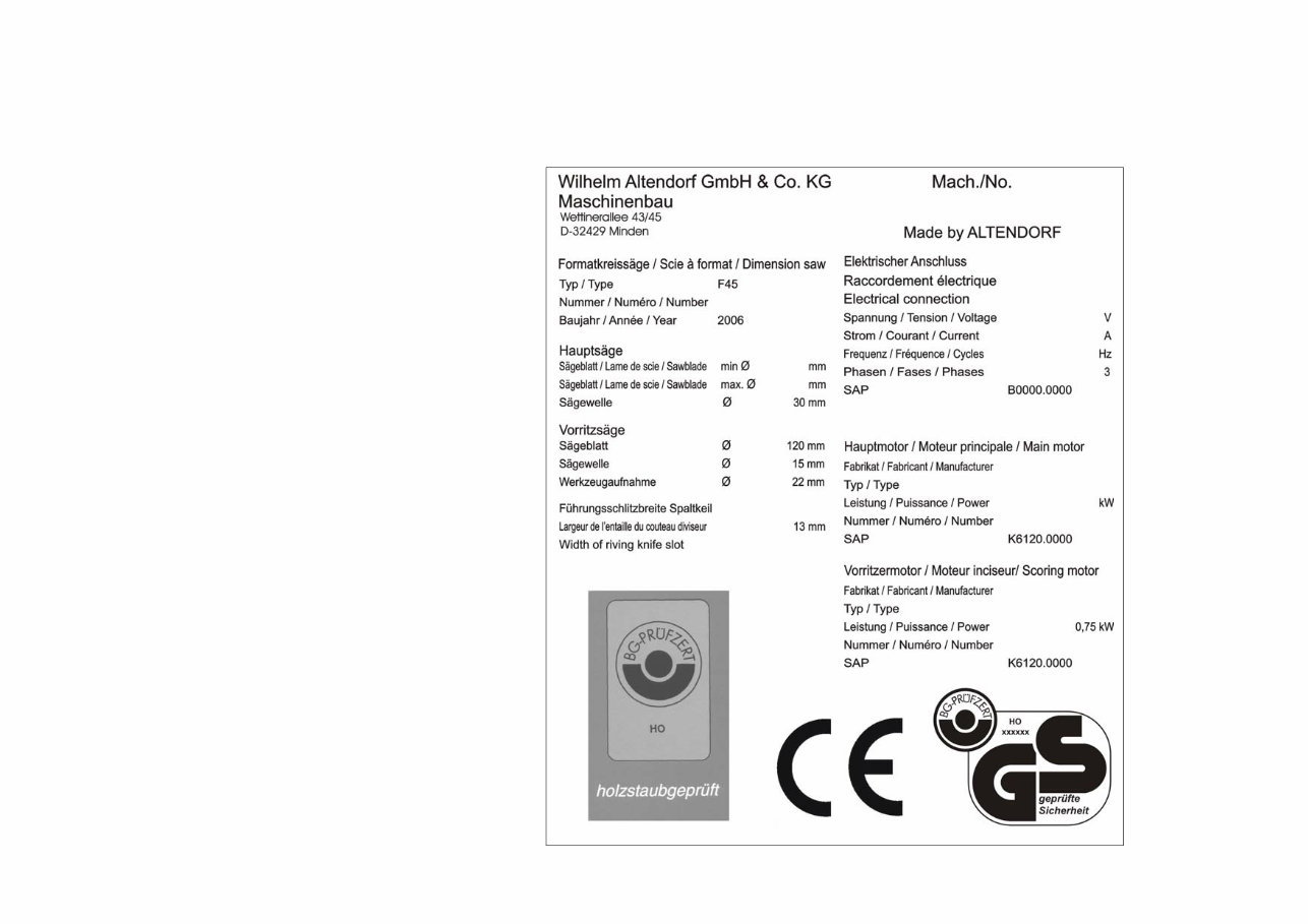 ALTENDORF F45 ELMO OPERATING USER OWNER Manual preview img 7