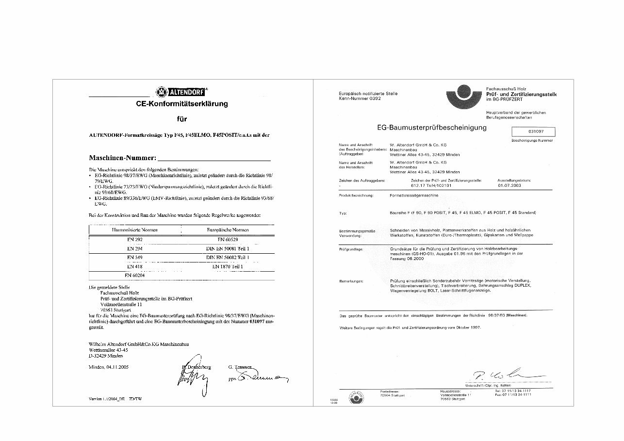 ALTENDORF F45 ELMO OPERATING USER OWNER Manual preview img 9