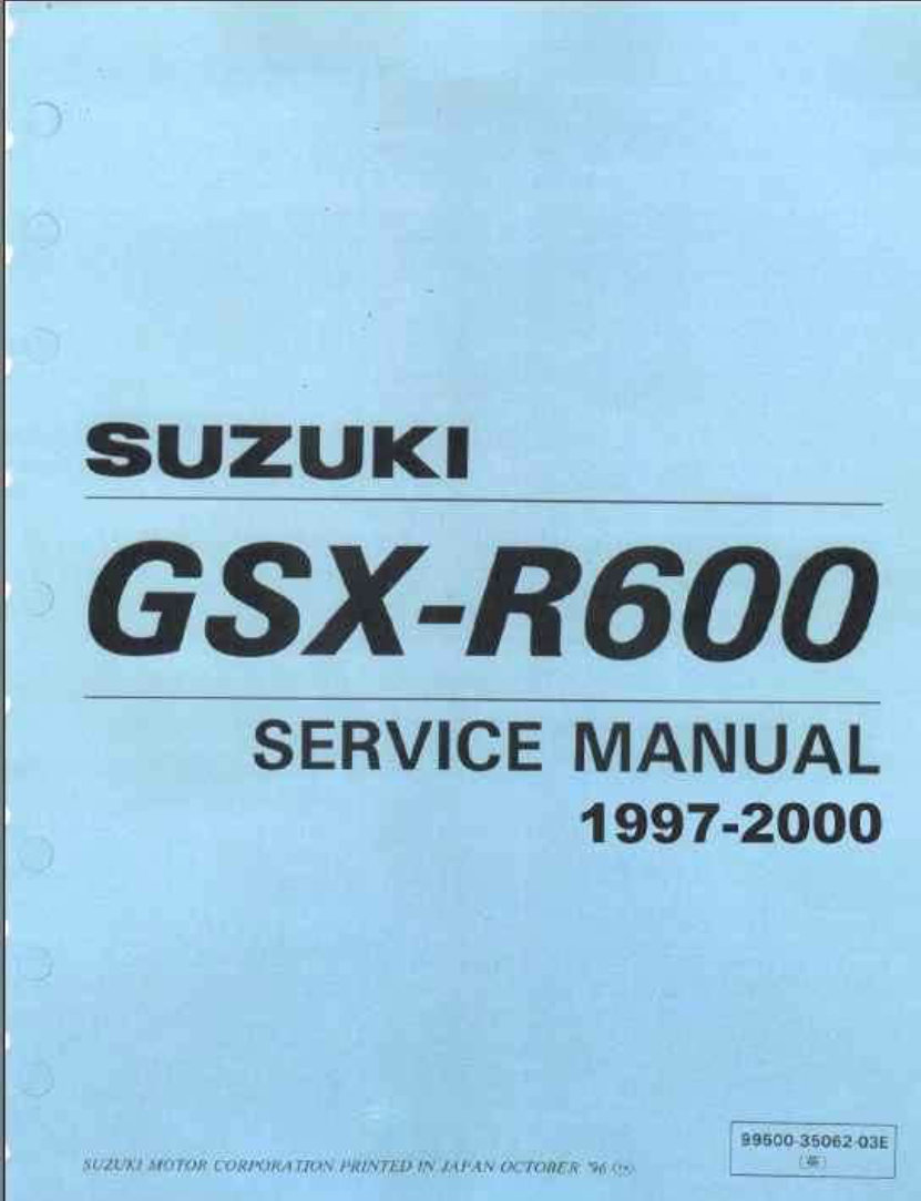 Suzuki GSXR 600 Service Manual 1997-2000 | Download Manual