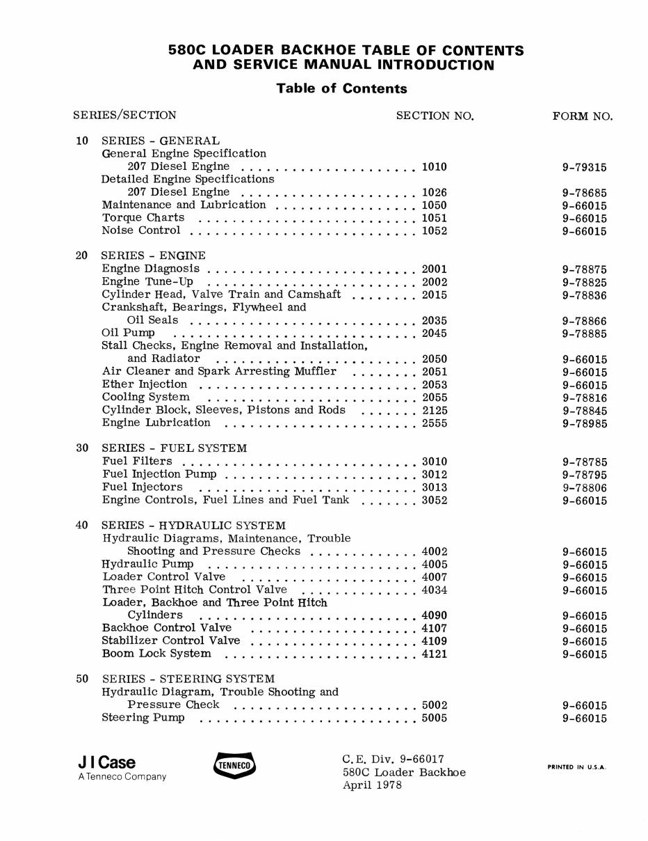 Case 580C TLB Tractor Service Manual, Owners & Parts Catalog -3- Manuals - preview img 2