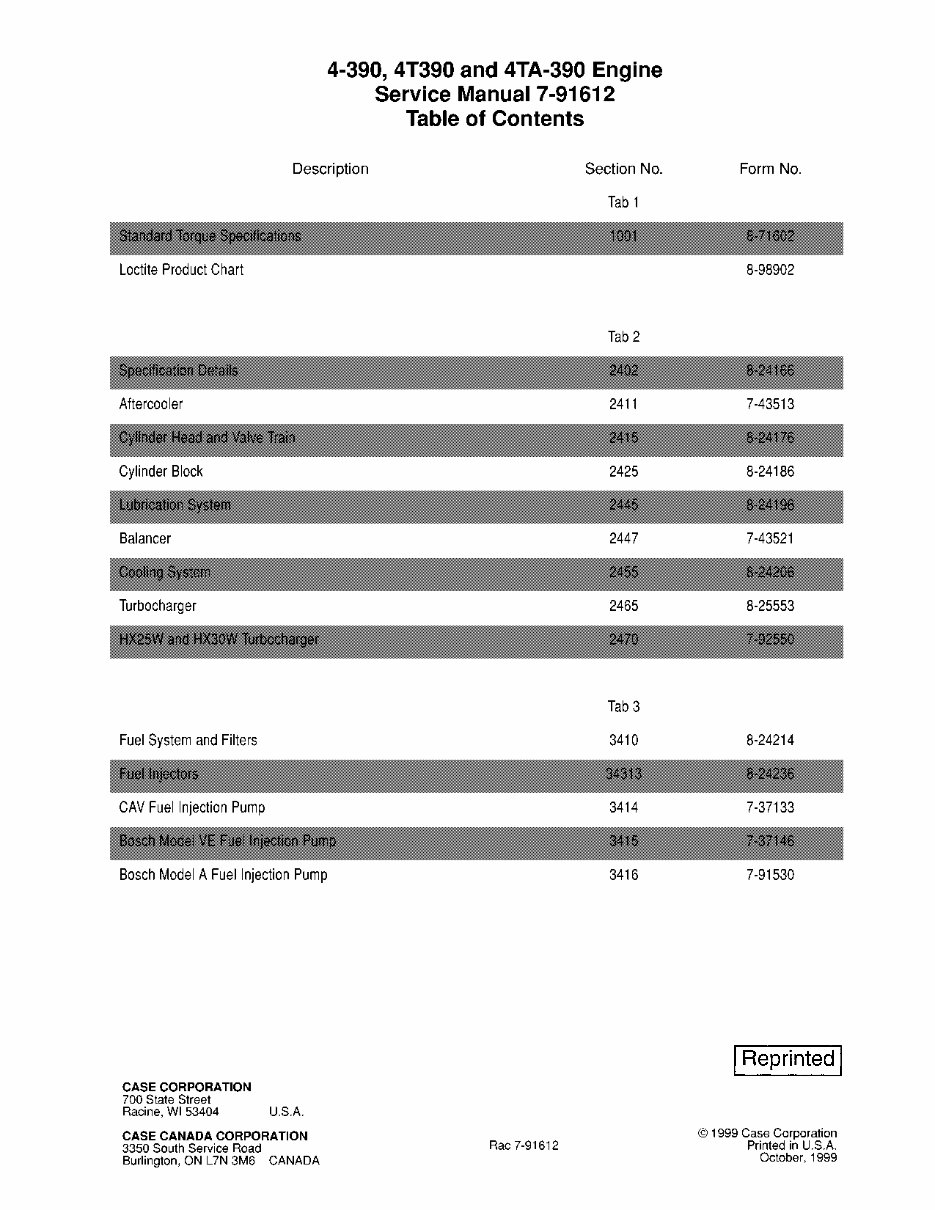 Case 4-390, 4T-390, 4TA-390 Engine Service & Repair Manual preview img 1