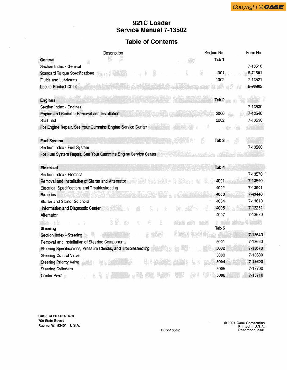 Case 921C Wheel Loader Complete Workshop Service Repair Manual preview img 1