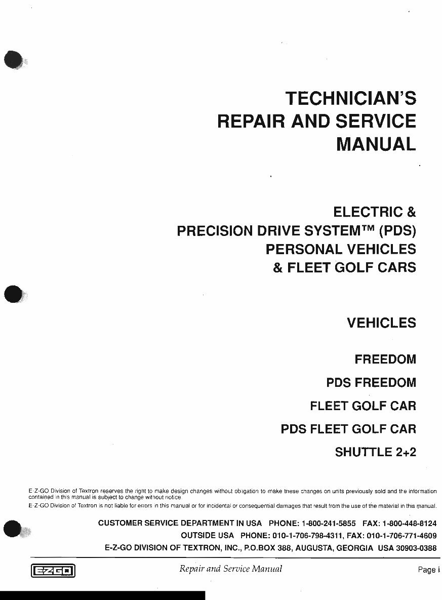 EZ-GO Freedom & PDS Freedom Complete Workshop Service Repair Manual 2001 2002 2003 2004 2005 2006 preview img 1
