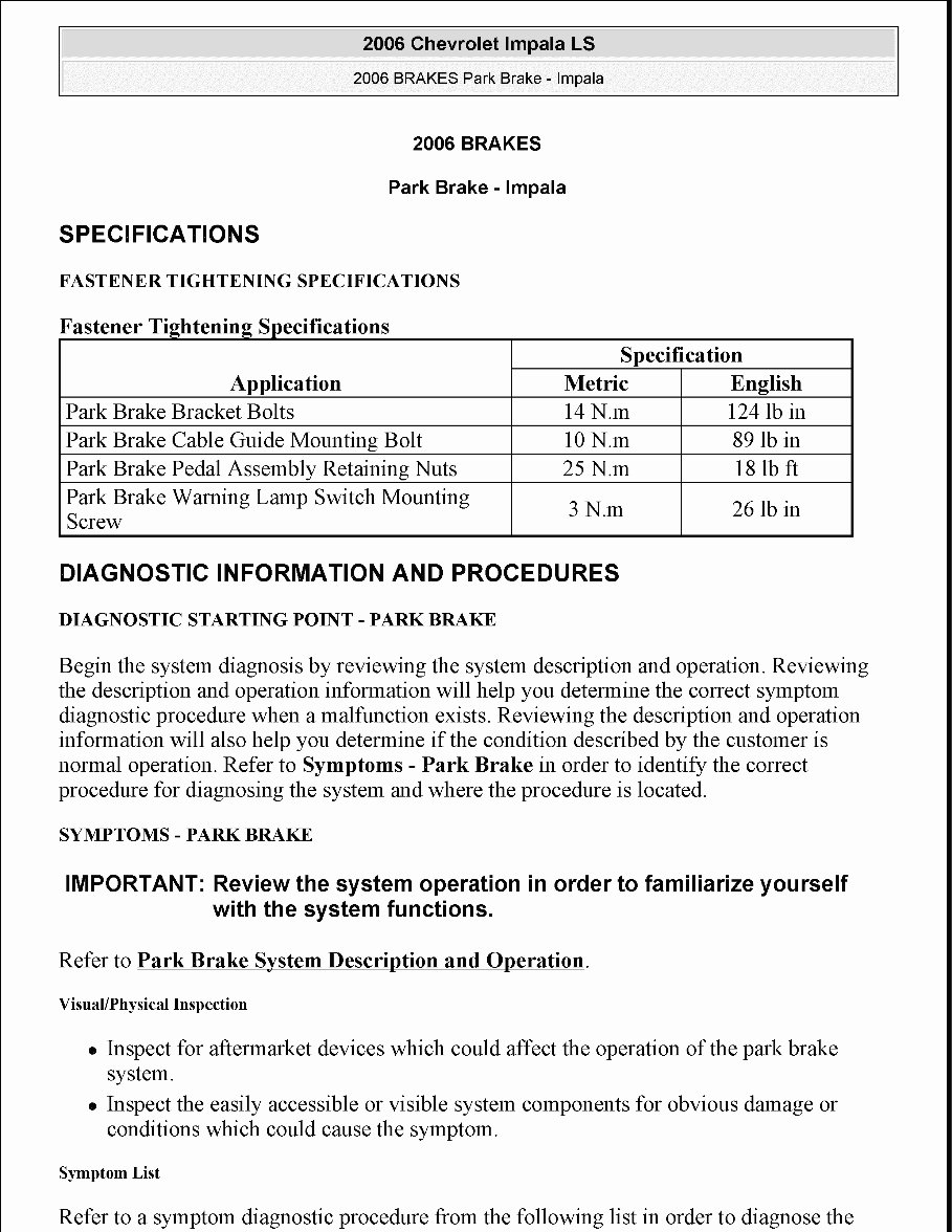 2006-2010 Chevrolet Impala Service & Repair Manual preview img 1