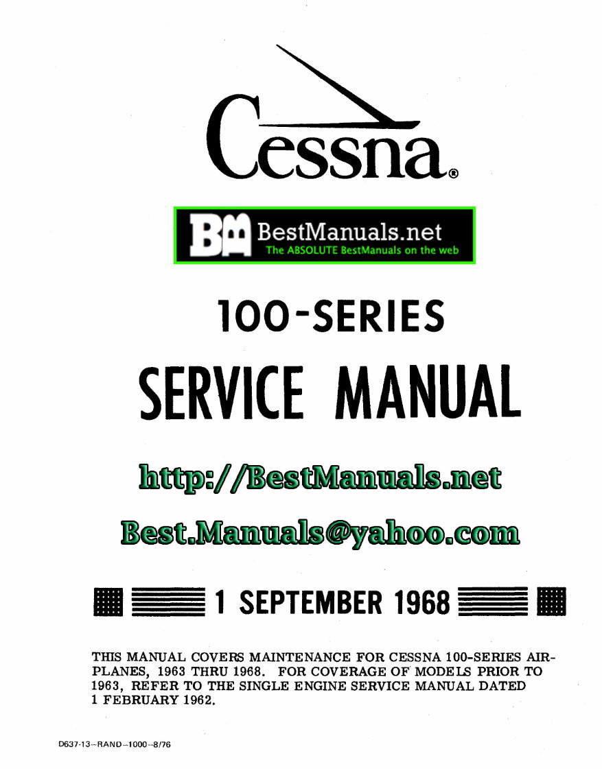 1963-1968 CESSNA AIRCRAFT 150 Repair Service Manual | eManualOnline