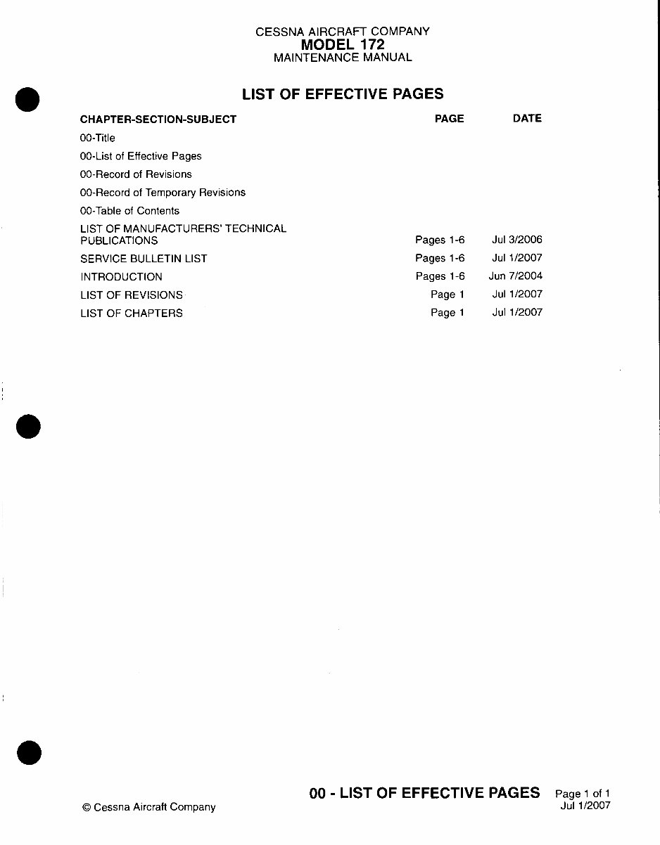 Cessna 172 1996 up service manual 172RMM preview img 2