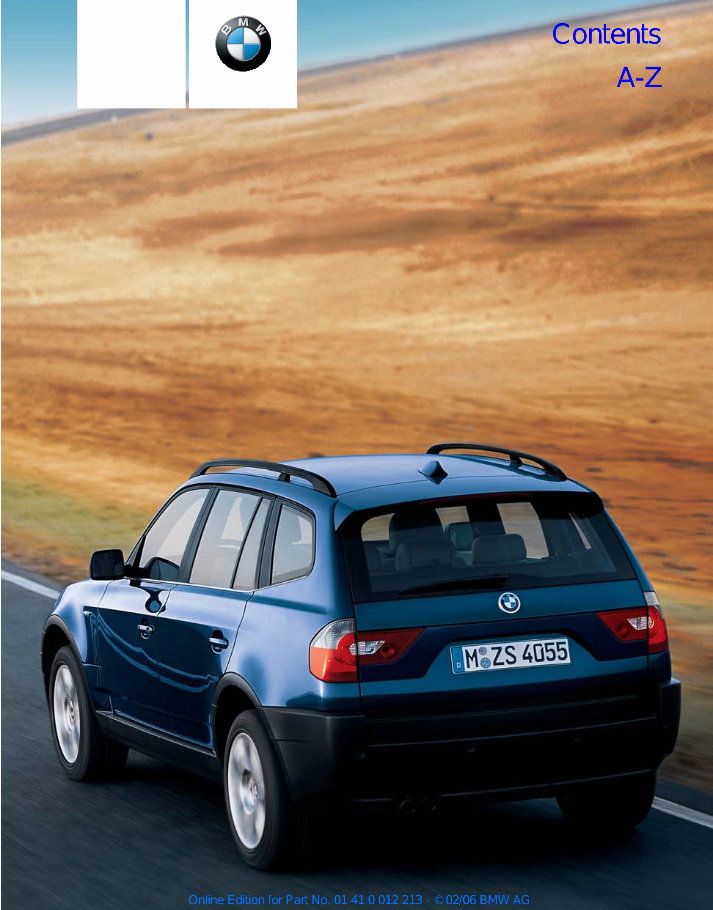 2006 BMW X3 2.5i 3.0i Owners Manual preview img 1