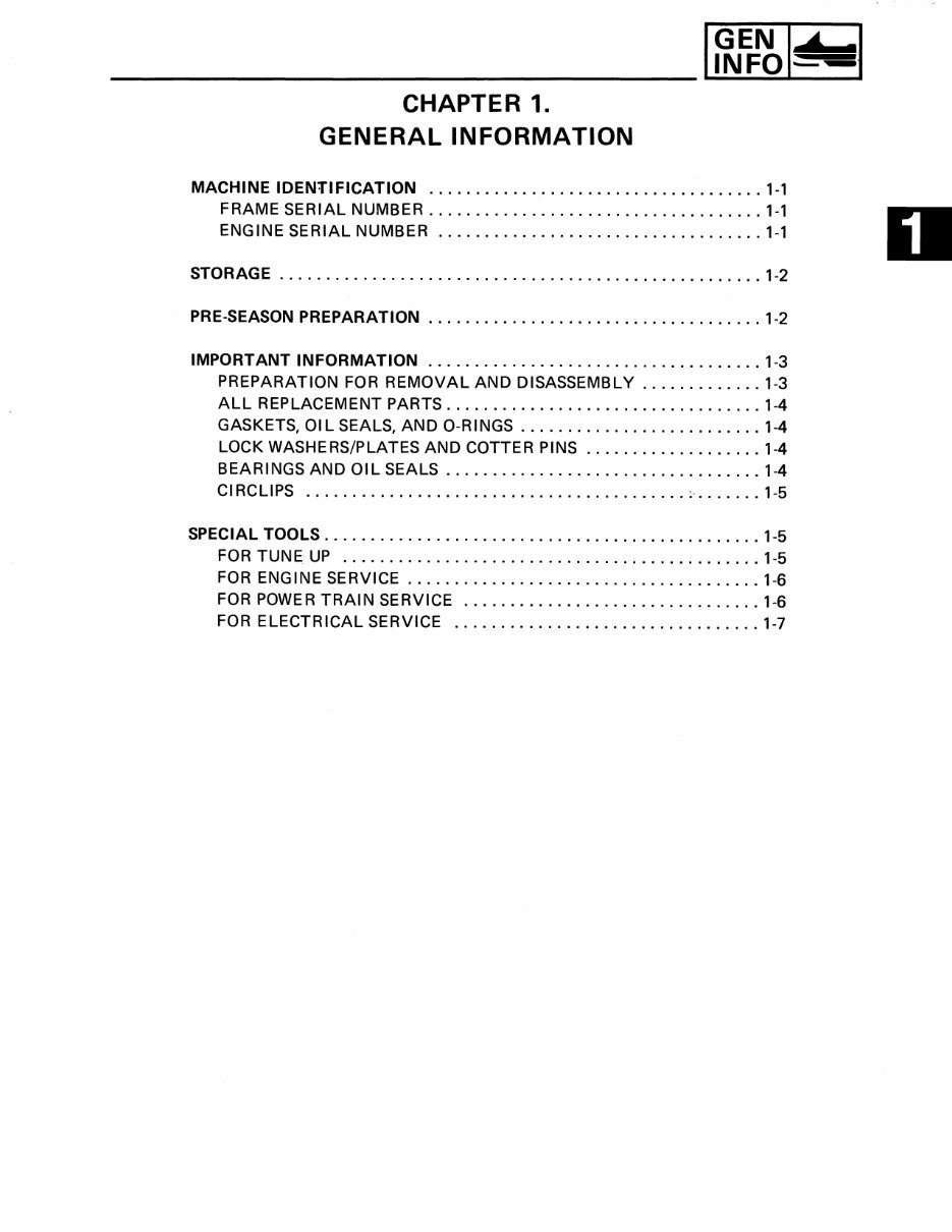 1990 Yamaha Ovation LE (Elec. Start) Service & Repair Manual preview img 3