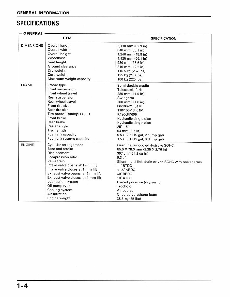 1995-2004 Honda XR 400 400R Service & Repair Manual preview img 8