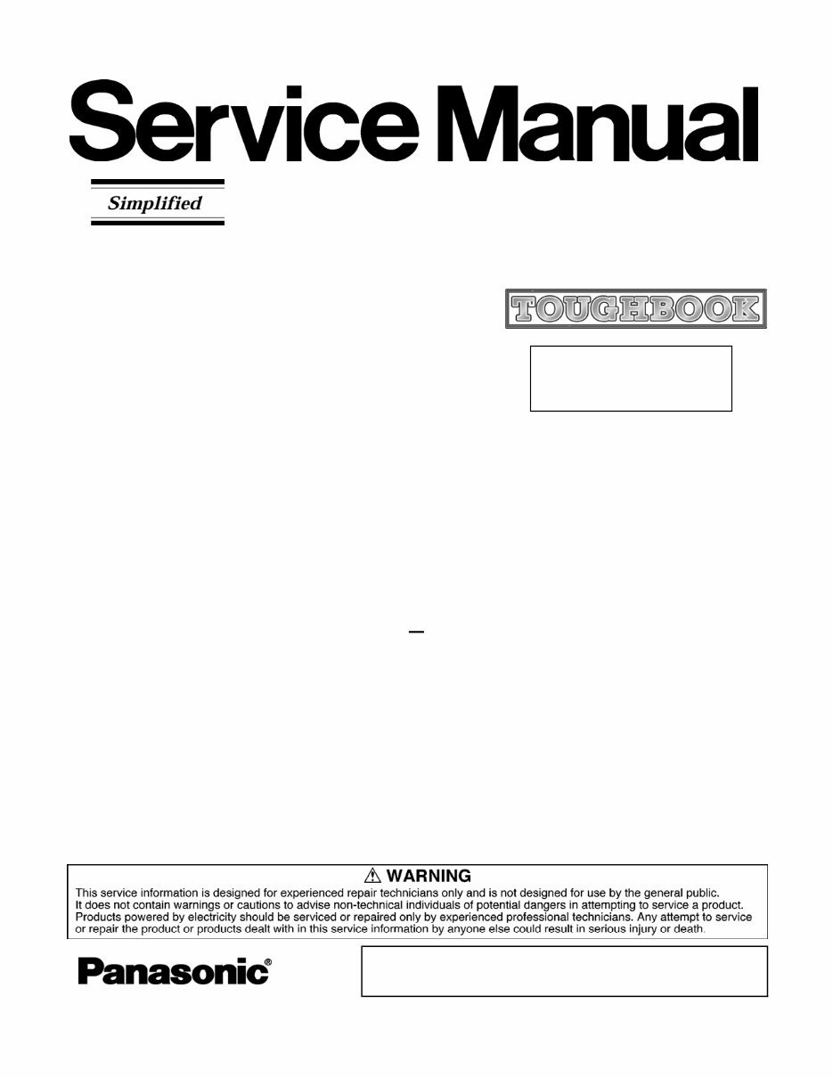 Panasonic Toughbook CF-19 Full Service Manual & Repair Guide preview img 1