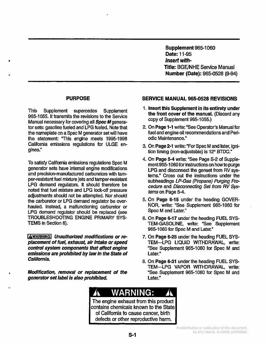 Onan BGE, NHE Service Manual Cummins Onan Emerald Plus Series Generator Service Repair Book 965-0528 preview img 4