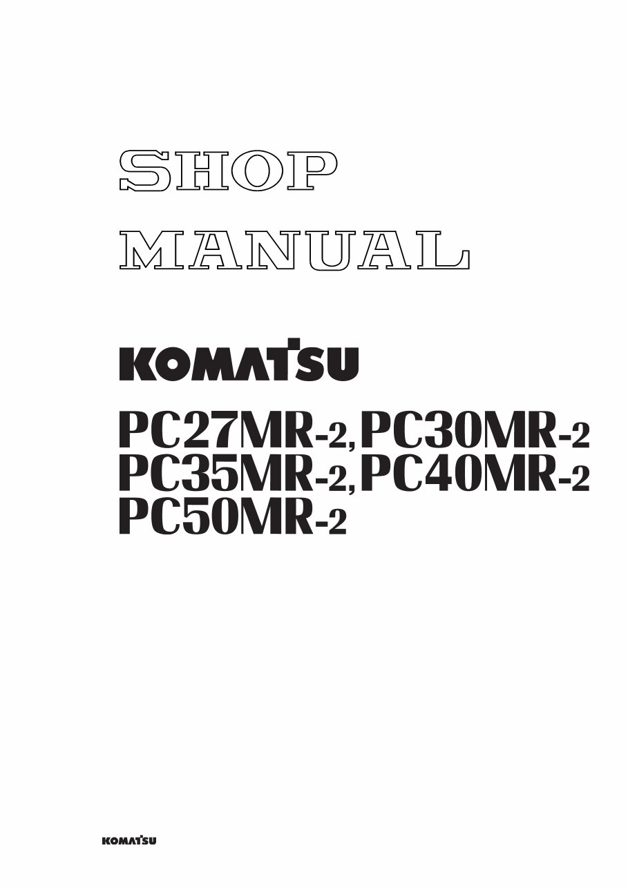 Komatsu PC27MR-2 Shop Manual preview img 1