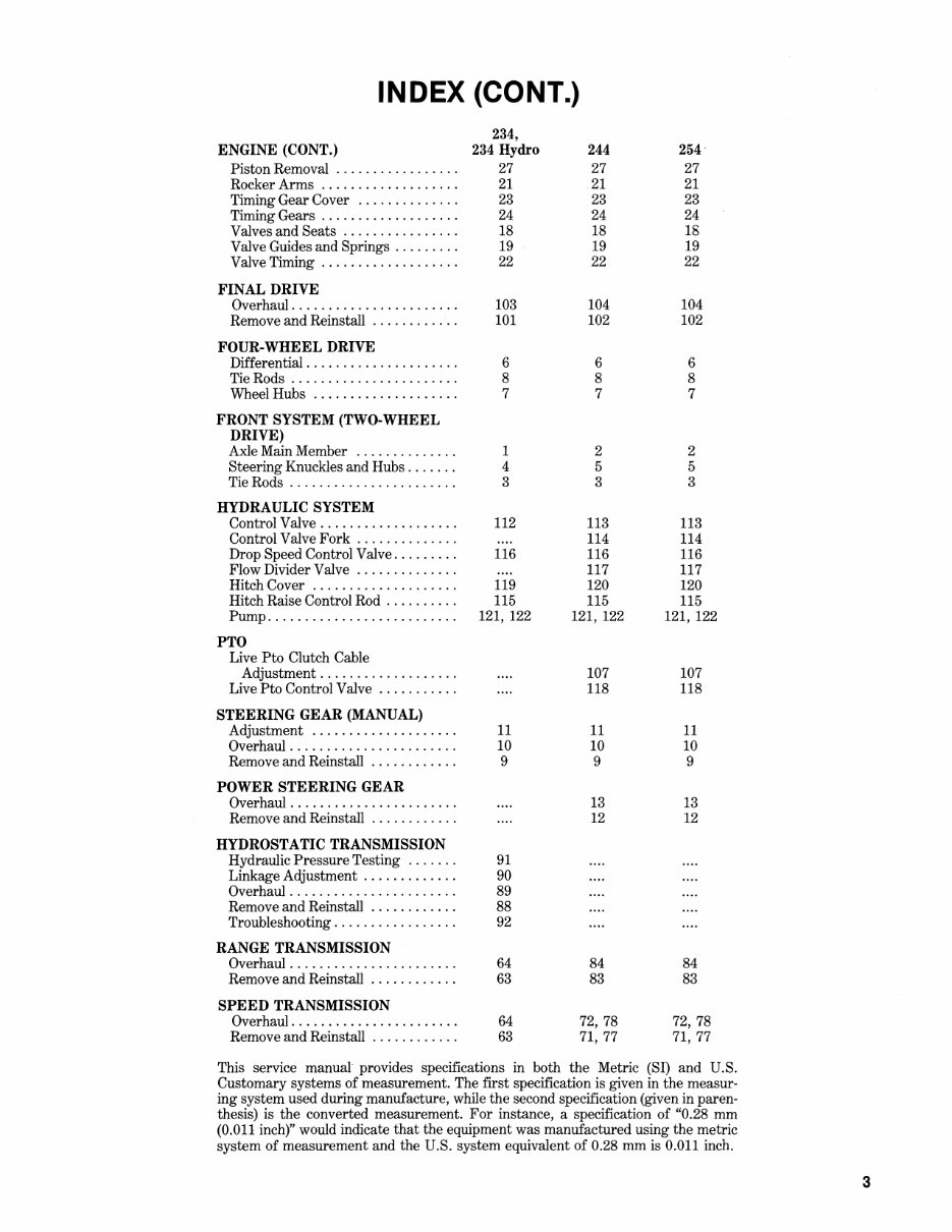 IH International Harvester 234, Hydro 234, 244, 254 Tractor Service & Repair Workshop Manual preview img 4