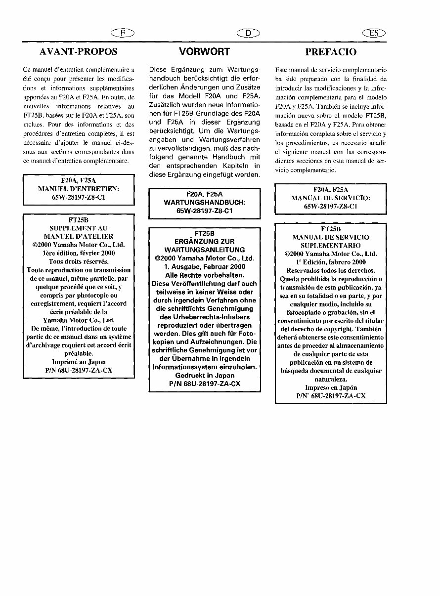 2000-2005 Yamaha T25 25HP 4-Stroke High Thrust Outboard Repair Manual preview img 3