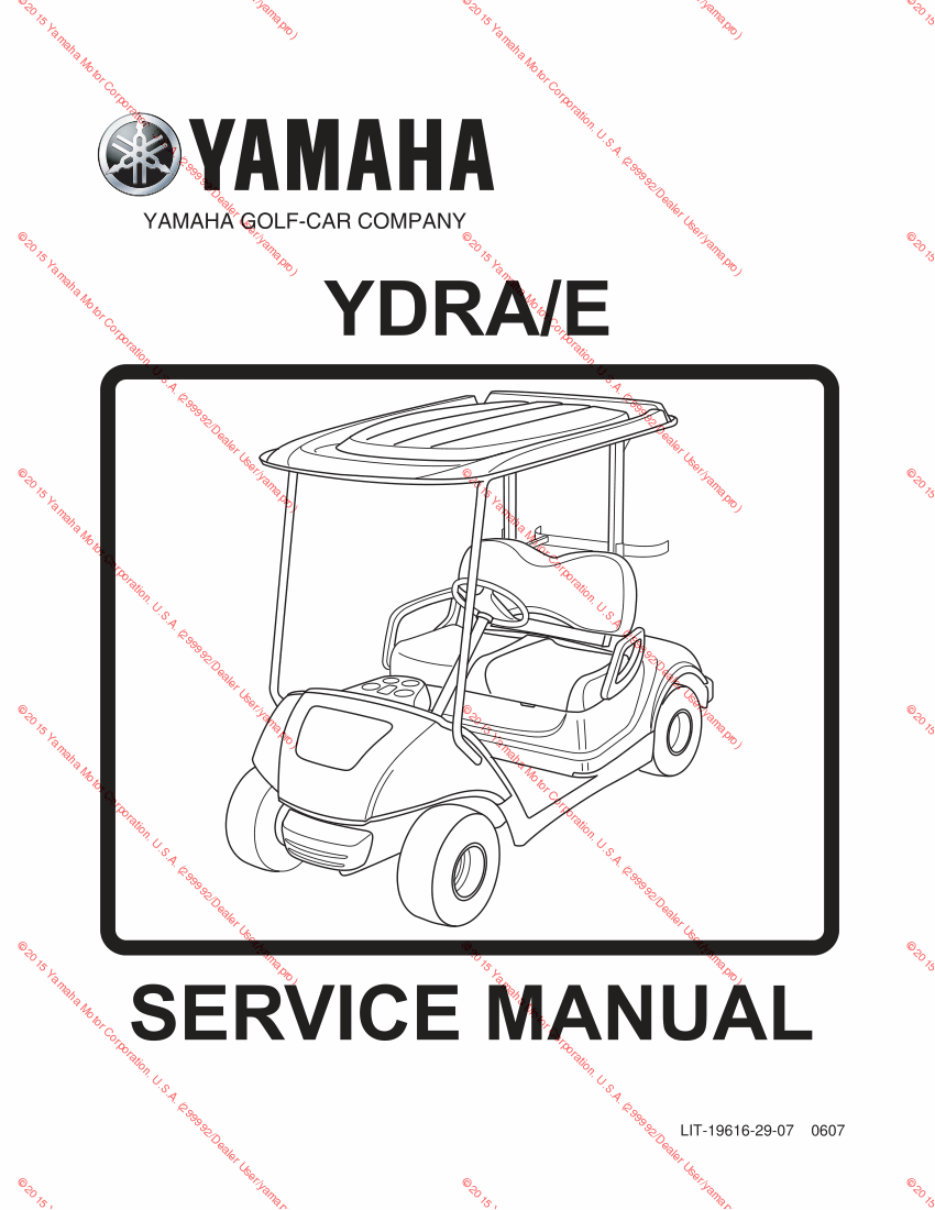 2007-2010 Yamaha YDR A-E The Drive Golf Cart Service & Repair Manual preview img 1