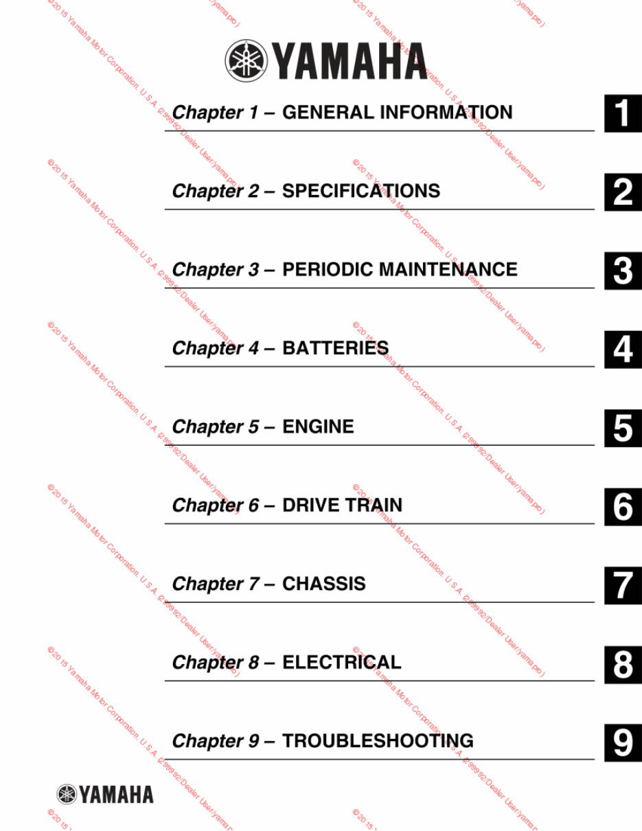 2007-2010 Yamaha YDR A-E The Drive Golf Cart Service & Repair Manual preview img 4