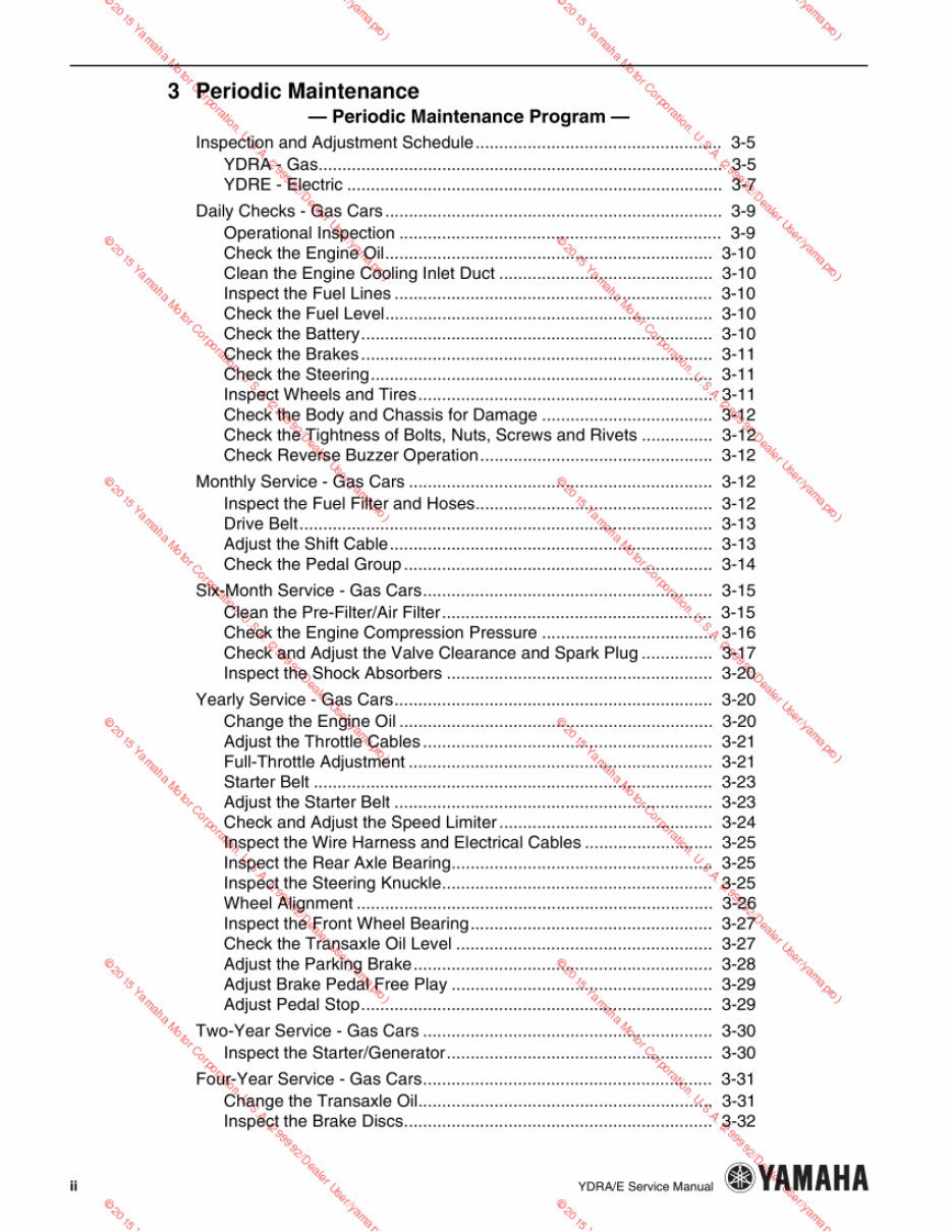 2007-2010 Yamaha YDR A-E The Drive Golf Cart Service & Repair Manual preview img 7
