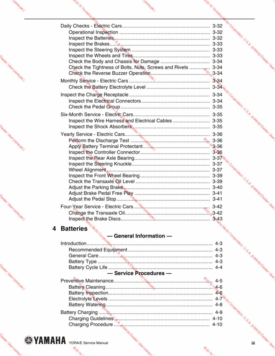 2007-2010 Yamaha YDR A-E The Drive Golf Cart Service & Repair Manual preview img 8