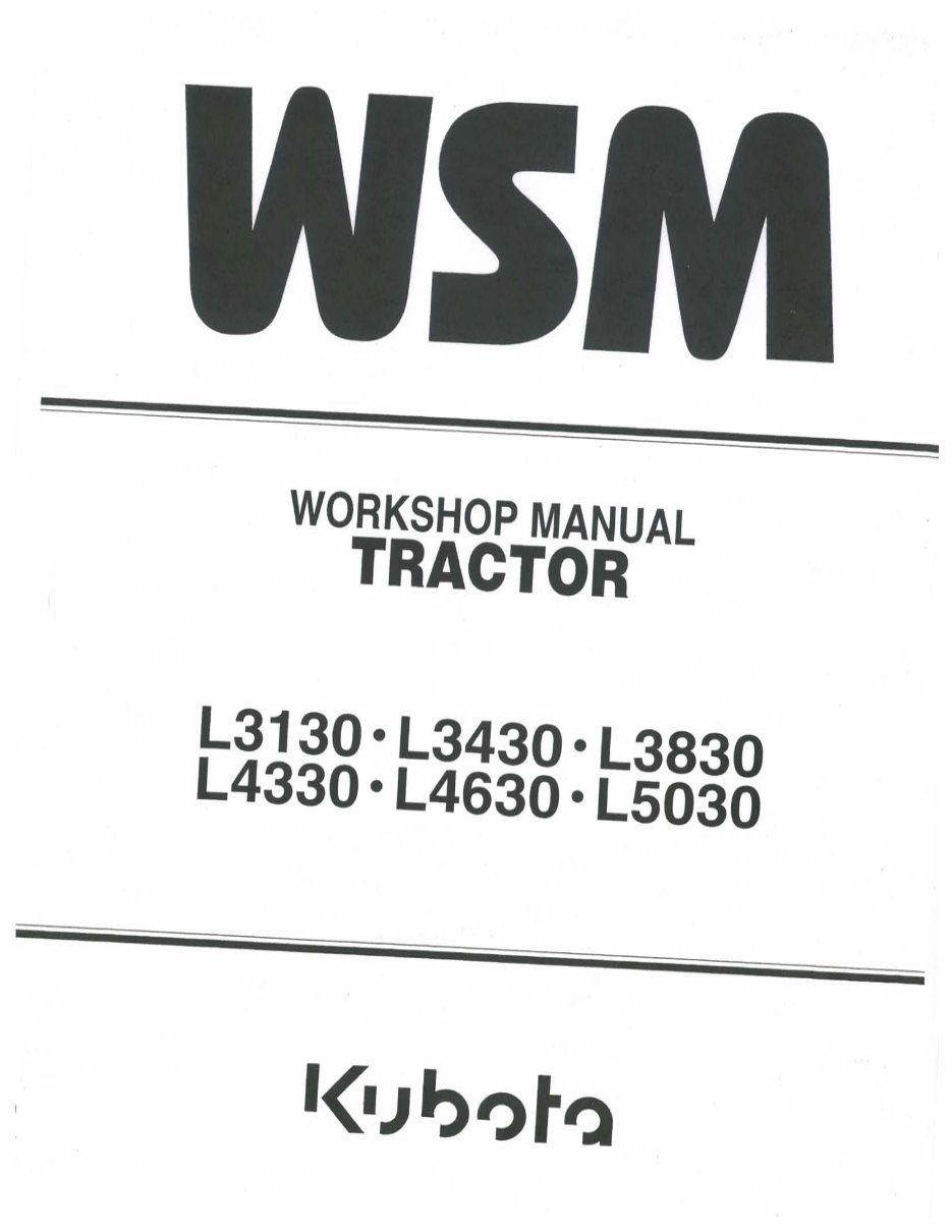 Kubota L3830 Tractor Workshop Service Manual for Repair preview img 1