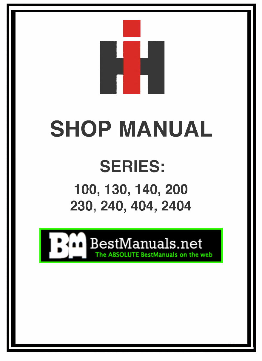 IH International Harvester 2444 Repair Service Manual preview img 1