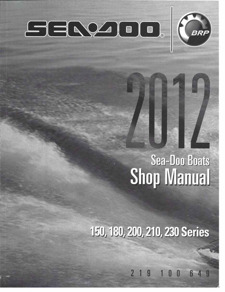 2012 Seadoo Boats Service & Repair Manual preview img 1