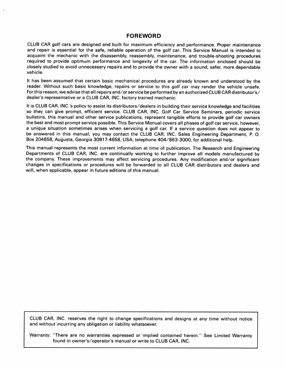 1992 Club Car DS Gasoline And Electric Vehicle Repair preview img 3