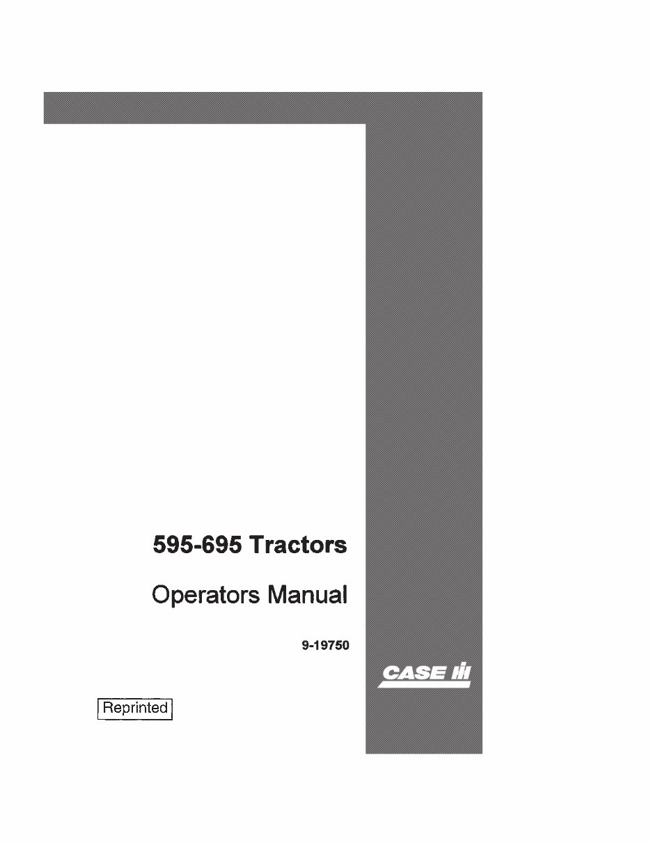 CASE IH 595 695 Tractor Operators Manual preview img 1