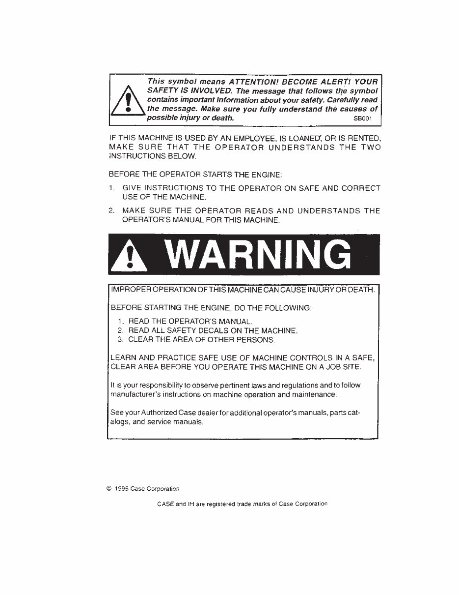 CASE IH 485 Tractor Operators Manual preview img 2