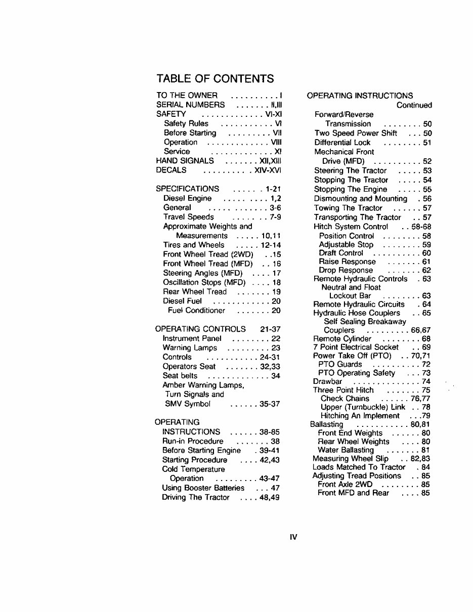 CASE IH 485 Tractor Operators Manual preview img 6